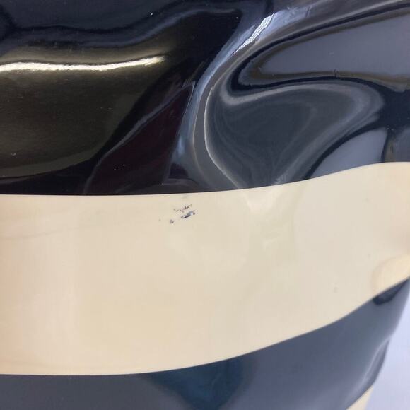 Kate Spade black and cream striped large tote (ASIS) - Picture 3 of 16